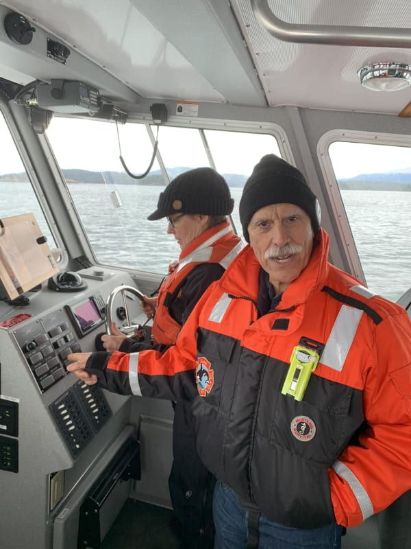 Kathleen and John Salinas on the Fireboat